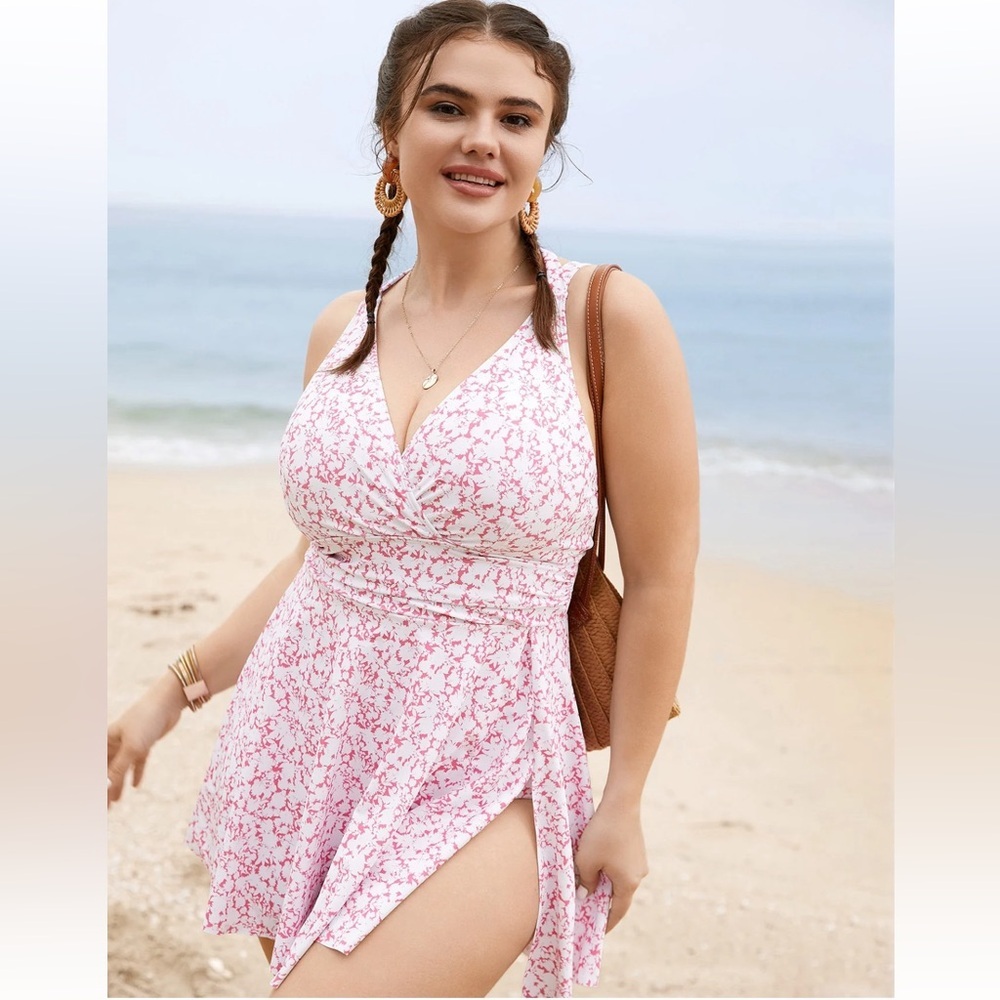 Floral Pink Swim Dress